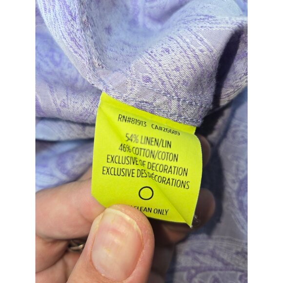 Robert Graham Mens Classic Fit Linen Blend Shirt Large Purple Paisley - Picture 6 of 8